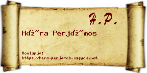Héra Perjámos névjegykártya